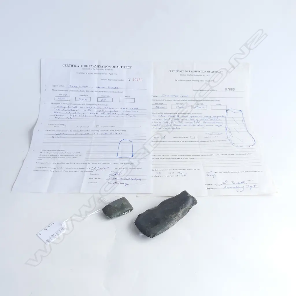 Two Māori pre-European stone toki, Image 1++